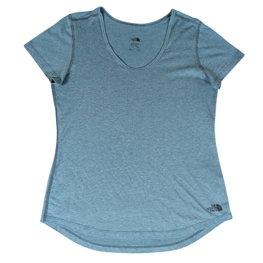 The North Face FlashDry Womens Heathered Blue Scoop Neck Active T-Shirt S/P
